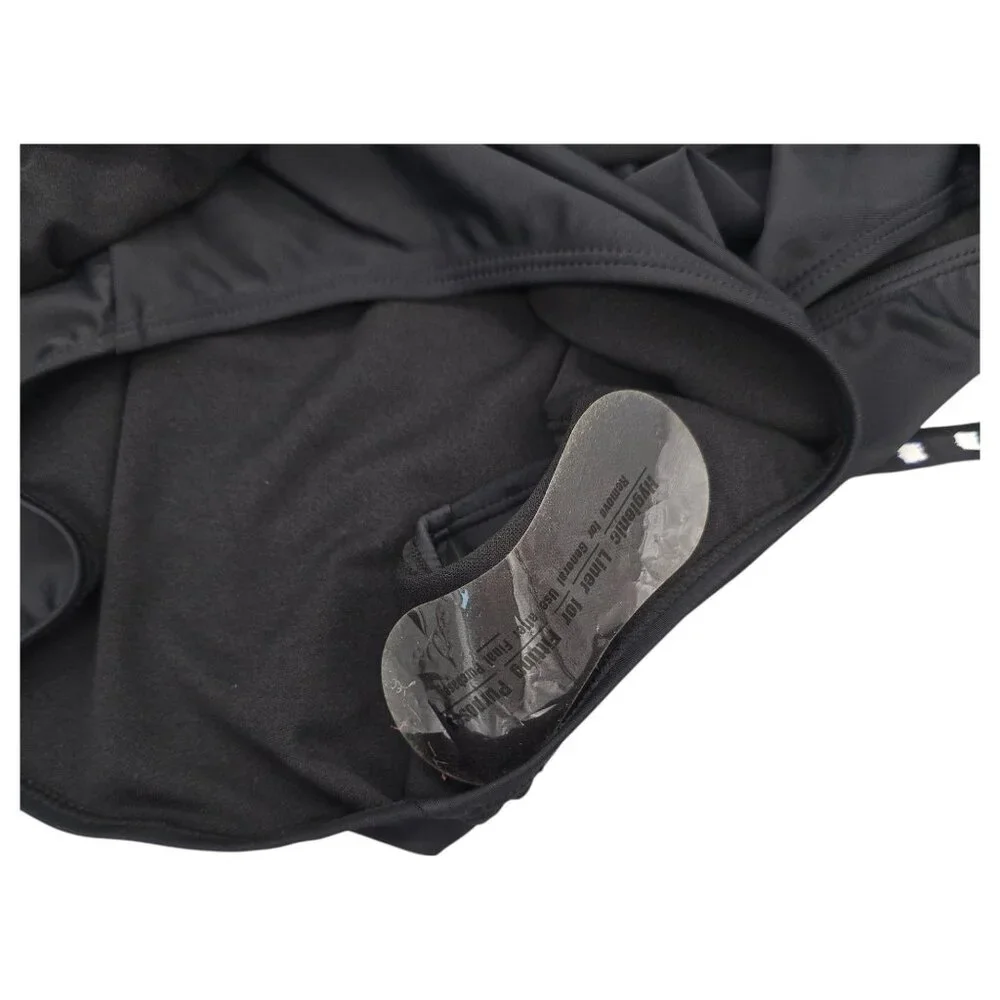 Jaclyn Smith One Piece Swimsuit Polka Dot Black White Layered Womens Size 20 - Picture 14 of 14